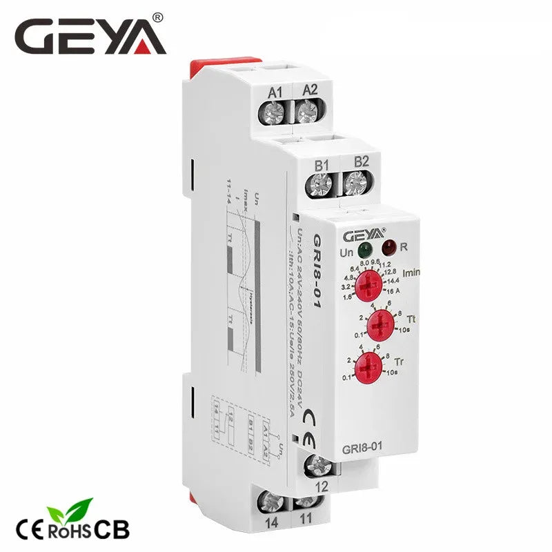 GRI8-01/02/03/04  0.05A-16A/AC24-240V/DC24V Current Relay