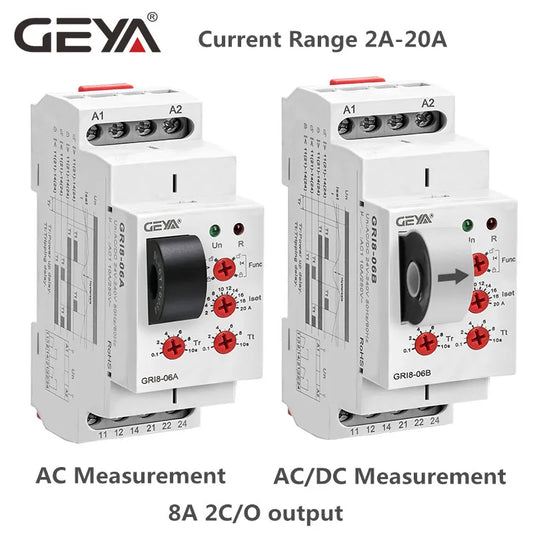 GRI8-06  2CO 8A AC/DC Current Monitoring Relay