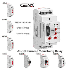 GRI8-01/02/03/04  0.05A-16A/AC24-240V/DC24V Current Relay