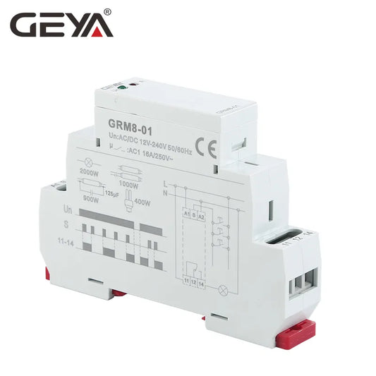 GRM8 AC230V/AC/DC12-240V Din Rail Latching Relay