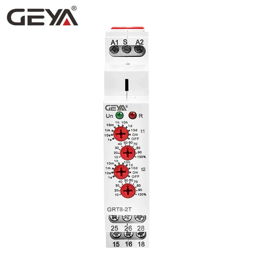 GRT8-2T AC230V/AC/DC12V-240V Din Rail Double Delay On Timer Relay