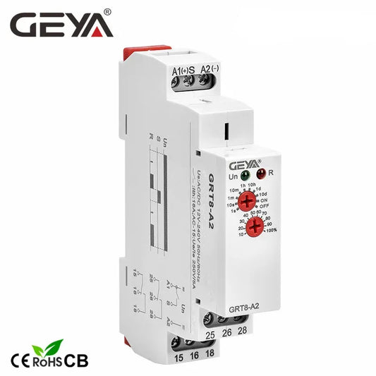 GRT8-A 16A 1/2SPDT AC230V/AC/DC 12-240V ON Delay Timer Relay