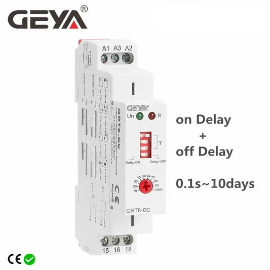 GRT8-EC 10A AC220V/DC24V/AC380V On Delay/Off CE CB ROHS Dual Function Timer Relay