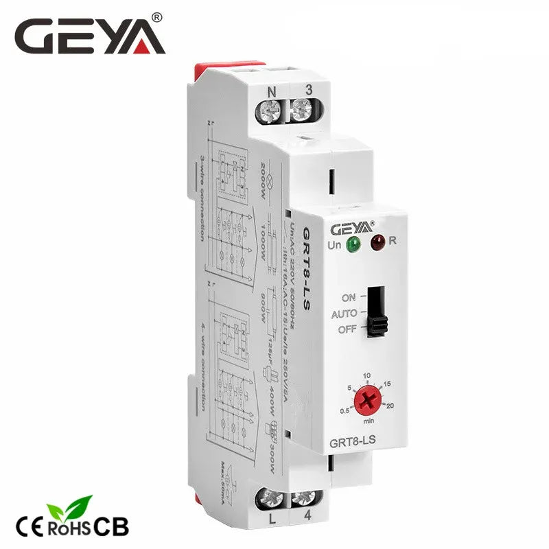 GRT8-LS/LM 16A 230VAC Din Rail Staircase Switch