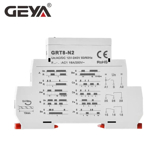 GRT8-N 16A AC/DC 12V/24V/220V/230V Extended Multifunction Timer Delay Relay