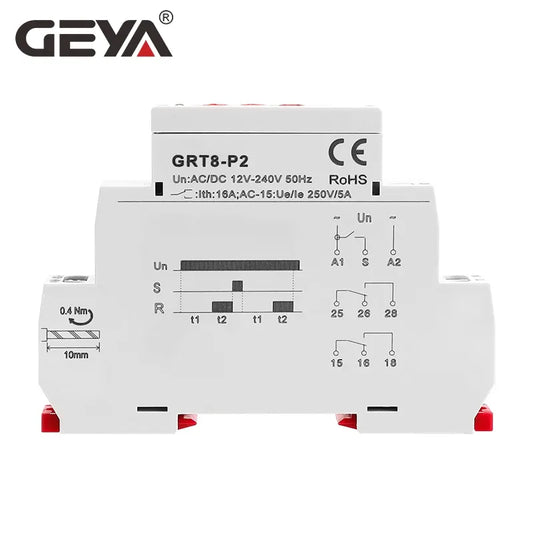 GRT8-P 16A AC/DC 12V-240V Output Time Delay Pulse Relay