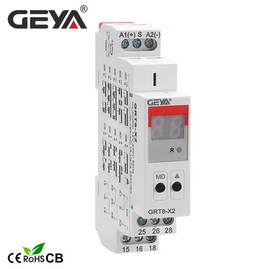 GRT8-X 16A AC/DC 12V/24V/220V/230V Digital Multifunction Timer Relay