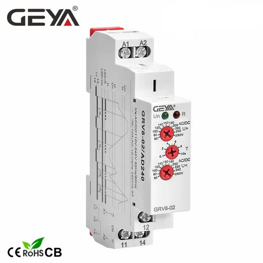 GRV8-02 DC 12V/24V/48V/110V/220V/240V Single Phase Voltage Relay