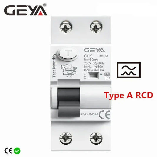 GYL9 2P Type A RCD RCCB Current Circuit Breaker