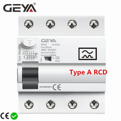 GYL9 4P Type A RCD RCCB Current Circuit Breaker