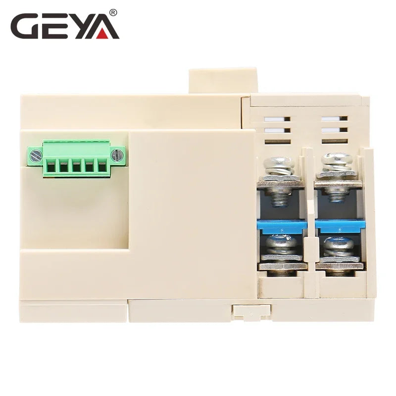 Back view of the GEYA W2R Solar Power Automatic Transfer Switch, showcasing its design and connections for efficient power transfer in solar energy systems